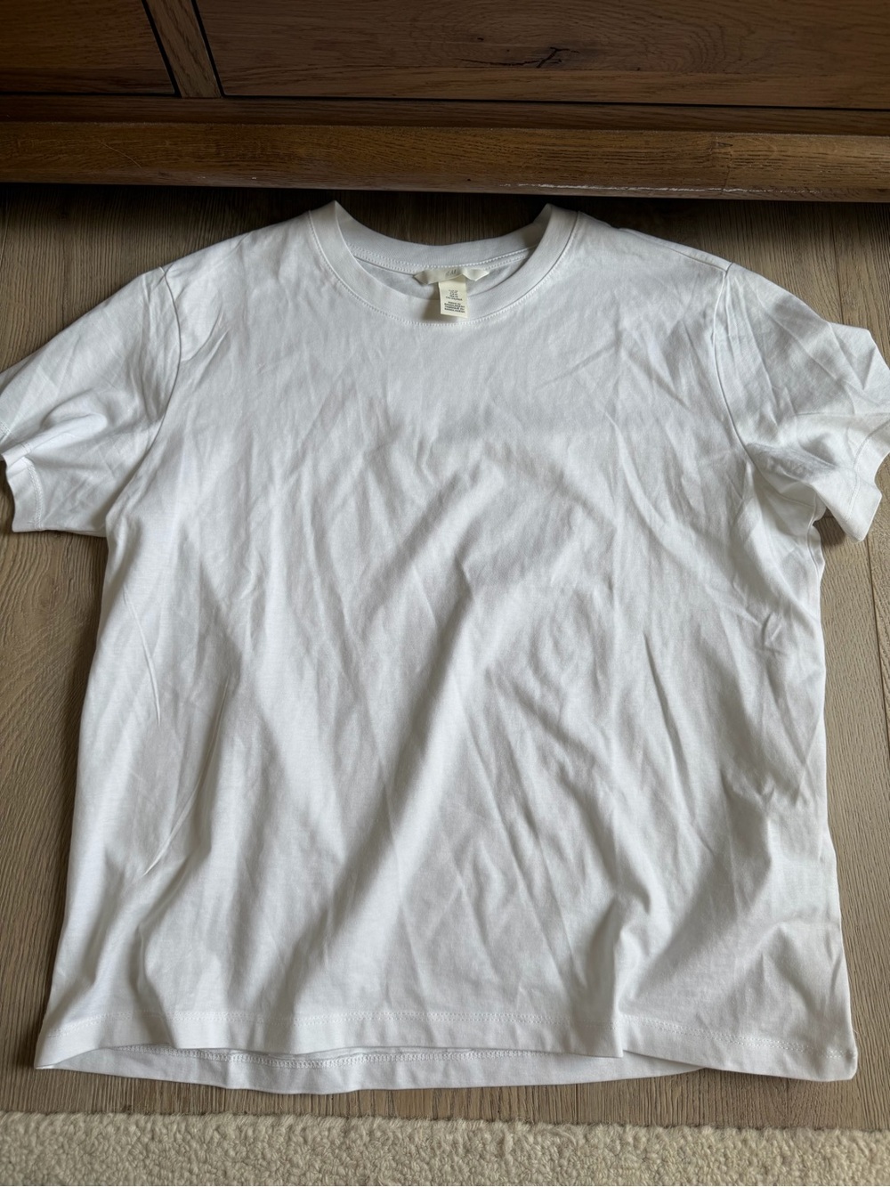H&M 100% Cotton Plain White Boxy Tee Medium